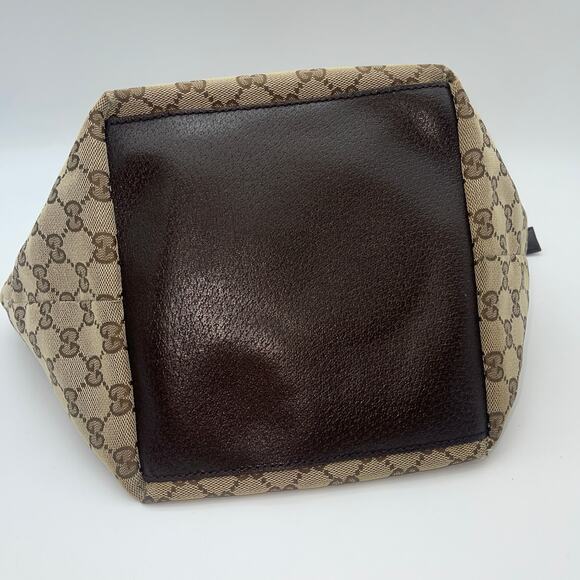 GUCCI Bag Canvas Sherry Web Line Tote GG Beige Red Green 131228 - Picture 6 of 16